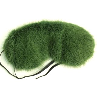 Nerz Maske Leder Augenmaske Schlafbrille Jade Green Grün