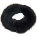 Pelz Schal Boa Loop Kragen Fell Kette Waschbär Raccoon Schwarz