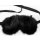 Nerz Maske beidseitig Leder Bänder Augenmaske Schlafbrille Schwarz
