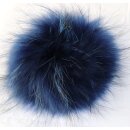 Pelz Haargummi Fuchs Armband Fell Manschette Scrunchie Navy Blau