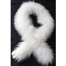 Pelz Schal Boa Fuchs 2in1 Loop Schlauch Fell Stola Ivory WollWeiß