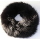 Pelz Schal Blaufuchs Boa Loop Fell Kragen Kette Mantel Besatz Schwarz