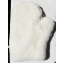 Pelz Handschuh Rex Wellness Fell Massage Streichel Kanin Natur Weiß