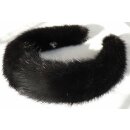 Nerz Haarreif breit 5cm Pelz Hals Schmuck Kette Mink Schwarz