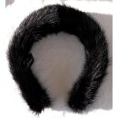 Nerz Haarreif breit 5cm Pelz Hals Schmuck Kette Mink Schwarz