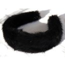 Nerz Haarreif breit 5cm Pelz Hals Schmuck Kette Mink Schwarz