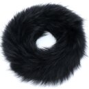 Pelz Schal Fuchs Boa Loop Kragen Mantel Besatz Schwarz