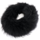 Pelz Schal Fuchs Boa Loop Kragen Mantel Besatz Schwarz