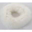 Pelz Schal Shadowfuchs Boa Loop Kragen Kette Wollweiß Ivory