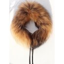 Pelz Schal Fuchs Kragen Boa Loop Kette Mantel Besatz Camel