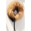 Pelz Schal Fuchs Kragen Boa Loop Kette Mantel Besatz Camel