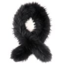 Pelz Schal Boa Fuchs 2in1 Loop Schlauch Stola Mantel Besatz Schwarz