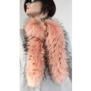 Pelz Schal Boa Fuchs 2in1 Loop Schlauch Stola Rosa Peachy Pink