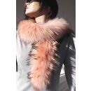 Pelz Schal Boa Fuchs 2in1 Loop Schlauch Stola Rosa Peachy Pink