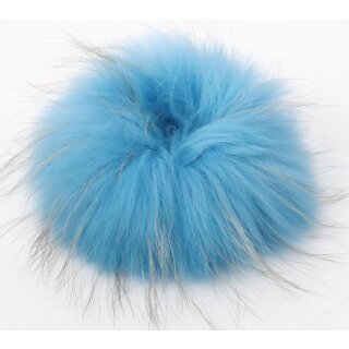 Pelz Haargummi Fuchs Armband Fell Manschette Scrunchie Sky Blau