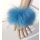 Pelz Haargummi Fuchs Armband Fell Manschette Scrunchie Sky Blau