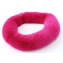 Pelz Schal Kette Boa Loop Collier Kragen Schmuck Chinchilla Rex Fuchsia Pink