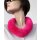 Pelz Schal Kette Boa Loop Collier Kragen Schmuck Chinchilla Rex Fuchsia Pink