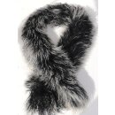 Pelz Schal Tibetlamm 2in1 Loop Boa Schlauchschal Lammfell Bicolor Schwarz Silber