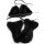 Pelz Bikini Blaufuchs beidseitig Fell 2 tlg.Set BH & String Slip Leder Offen Ouvert Schwarz