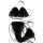 Pelz Bikini Blaufuchs beidseitig Fell 2 tlg.Set BH & String Slip Leder Offen Ouvert Schwarz