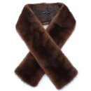 Nerz Schal Pelz Stola Edel Mink Design Mantel Besatz DemiBuff Nuss Braun