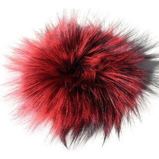 Pelz Haargummi Silberfuchs Fell Armband Scrunchie Manschette Rot