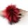 Pelz Haargummi Silberfuchs Fell Armband Scrunchie Manschette Rot