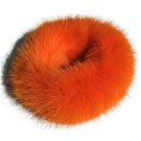 Nerz Haargummi Pelz Scrunchie Armband Fell Haar Schmuck Zopf Orange