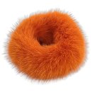 Nerz Haargummi Pelz Scrunchie Armband Fell Haar Schmuck Zopf Orange