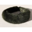 Nerz Haarreif Pelz Haar Hals Schmuck Kette Mink Khaki...