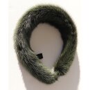 Nerz Haarreif Pelz Haar Hals Schmuck Kette Mink Khaki dk.Grün