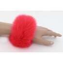 Pelz Haargummi Shadowfuchs Fell Armband Scrunchie Manschette Neon Pink