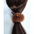 Nerz Haargummi Pelz Scrunchie Haar Schmuck Frisur Zopf Cognac Braun