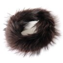 Pelz Schal Seefuchs Boa Loop Fell Kragen Kette Besatz dk.Braun