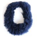 Pelz Schal Tibetlamm 2in1 Loop Boa Schlauchschal Lammfell dk.Blau