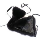 Pelz Slip Herren Blaufuchs Leder String Hose Leder Lingerie Schwarz