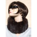 Nerz Tube Pelz Stirnband Fell Schal w.Mütze Dark Mink Schwarzbraun