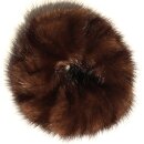 Nerz Haargummi Pelz Armband Fell Scrunchie Manschette Schoko Mink dk.Braun