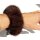 Nerz Haargummi Pelz Armband Fell Scrunchie Manschette Schoko Mink dk.Braun