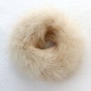 Nerz Haargummi Pelz Scrunchie Armband Fell Mink Champagner