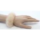 Nerz Haargummi Pelz Scrunchie Armband Fell Mink Champagner